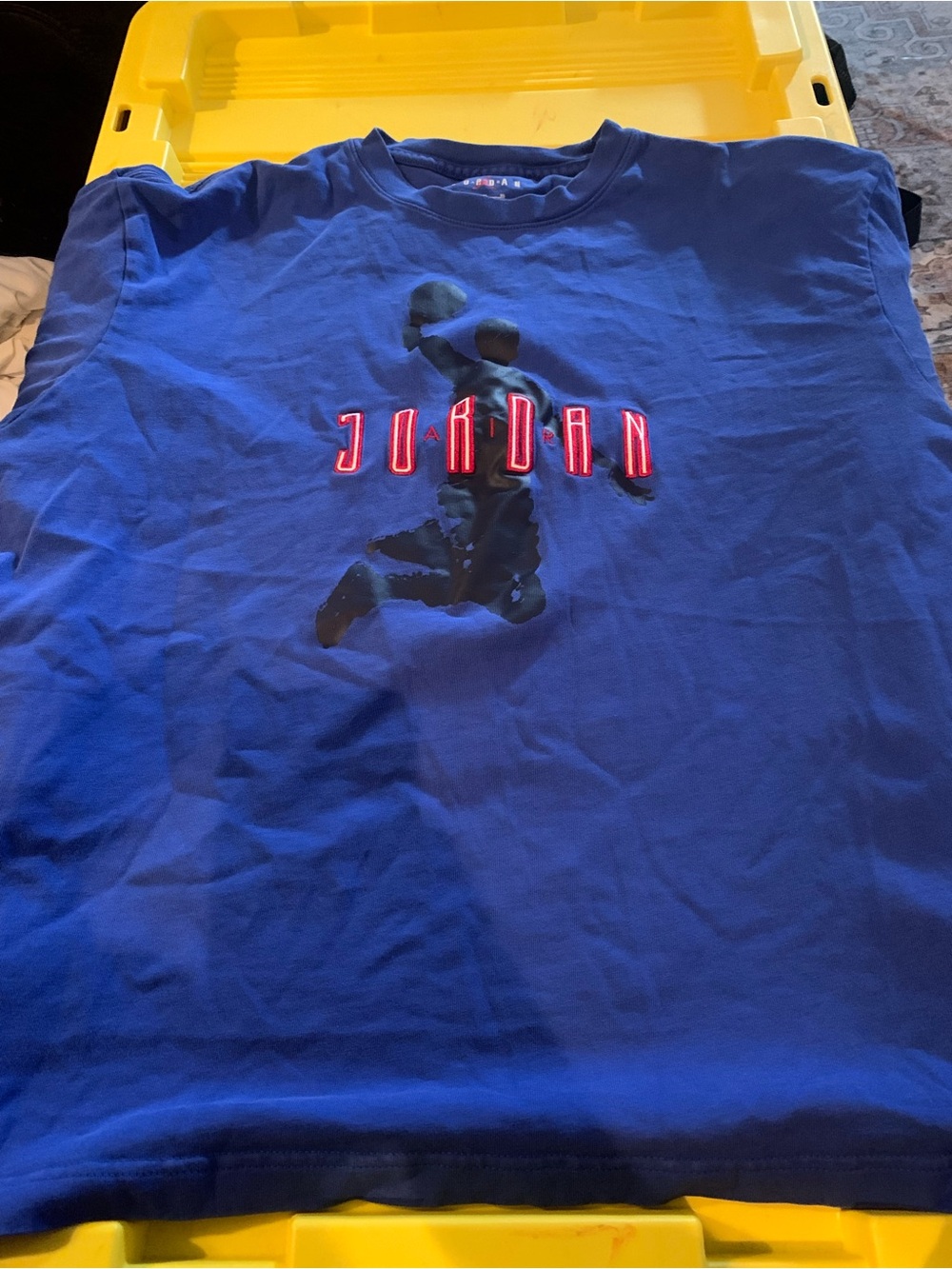 Jordan Short-Sleeve Logo Tee in Royal Blue with Red Accents